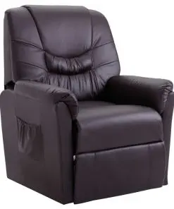 vidaXL Reclining Chair Brown Faux Leather vidaXL Reclining Chair Brown Faux Leather