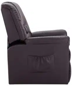 vidaXL Reclining Chair Brown Faux Leather