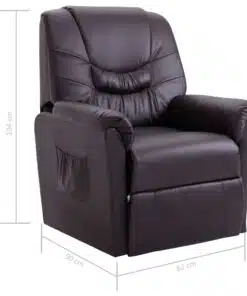 vidaXL Reclining Chair Brown Faux Leather