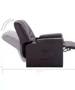 vidaXL Reclining Chair Brown Faux Leather