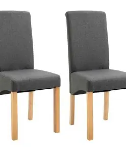 vidaXL Dining Chairs 2 pcs Grey Fabric