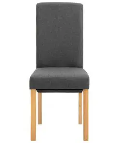 vidaXL Dining Chairs 2 pcs Grey Fabric