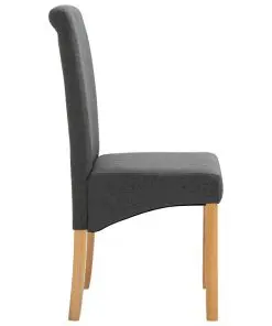 vidaXL Dining Chairs 2 pcs Grey Fabric