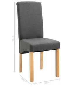 vidaXL Dining Chairs 2 pcs Grey Fabric