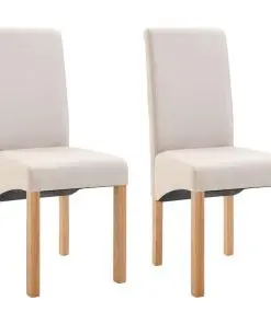 vidaXL Dining Chairs 2 pcs Cream Fabric
