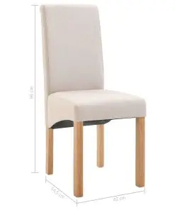 vidaXL Dining Chairs 2 pcs Cream Fabric