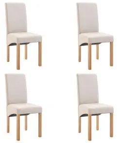 vidaXL Dining Chairs 4 pcs Cream Fabric
