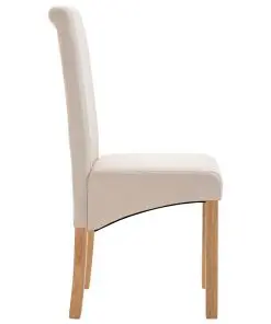 vidaXL Dining Chairs 4 pcs Cream Fabric