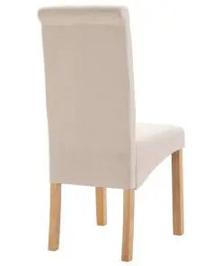 vidaXL Dining Chairs 4 pcs Cream Fabric