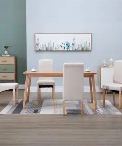 vidaXL Dining Chairs 4 pcs Cream Fabric