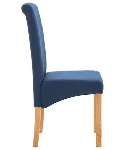vidaXL Dining Chairs 2 pcs Blue Fabric