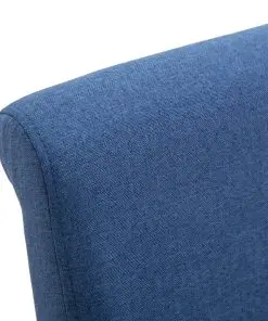 vidaXL Dining Chairs 2 pcs Blue Fabric