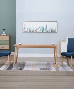 vidaXL Dining Chairs 2 pcs Blue Fabric