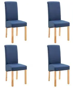 vidaXL Dining Chairs 4 pcs Blue Fabric