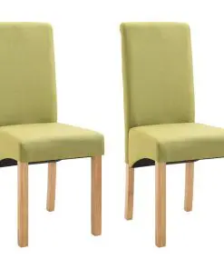 vidaXL Dining Chairs 2 pcs Green Fabric