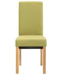 vidaXL Dining Chairs 2 pcs Green Fabric