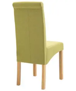 vidaXL Dining Chairs 2 pcs Green Fabric