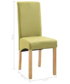 vidaXL Dining Chairs 2 pcs Green Fabric