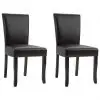 vidaXL Dining Chairs 2 pcs Dark Brown Faux Leather