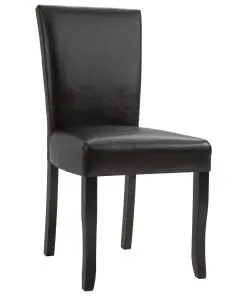 vidaXL Dining Chairs 2 pcs Dark Brown Faux Leather