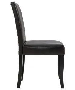 vidaXL Dining Chairs 2 pcs Dark Brown Faux Leather