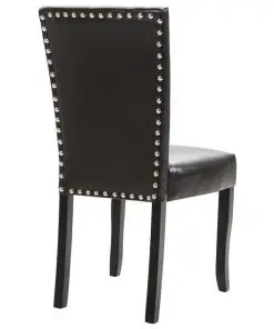 vidaXL Dining Chairs 2 pcs Dark Brown Faux Leather