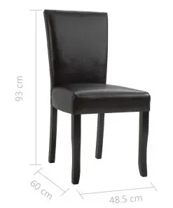 vidaXL Dining Chairs 2 pcs Dark Brown Faux Leather