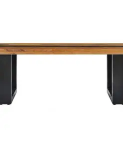 vidaXL Coffee Table 100x50x40 cm Solid Teak Wood and Lava Stone