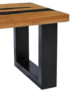 vidaXL Coffee Table 100x50x40 cm Solid Teak Wood and Lava Stone