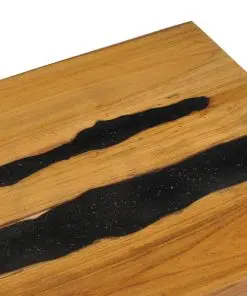 vidaXL Coffee Table 100x50x40 cm Solid Teak Wood and Lava Stone