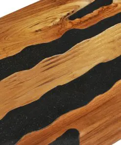 vidaXL Coffee Table 100x50x40 cm Solid Teak Wood and Lava Stone