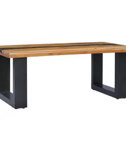 vidaXL Coffee Table 100x50x40 cm Solid Teak Wood and Polyresin