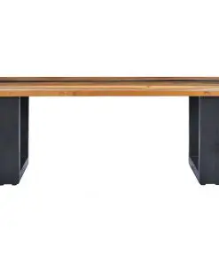 vidaXL Coffee Table 100x50x40 cm Solid Teak Wood and Polyresin
