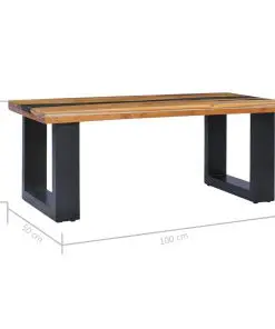 vidaXL Coffee Table 100x50x40 cm Solid Teak Wood and Polyresin
