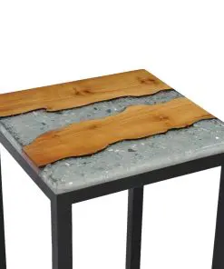 vidaXL Nesting Tables 3 pcs Solid Teak Wood and Polyresin