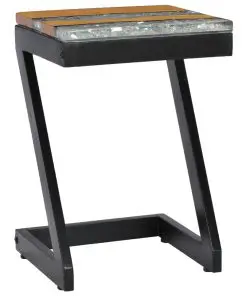 vidaXL Coffee Table 30x30x50 cm Solid Teak Wood and Polyresin