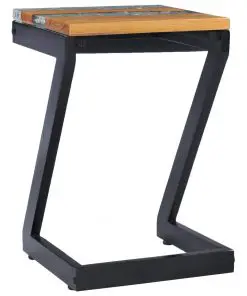 vidaXL Coffee Table 30x30x50 cm Solid Teak Wood and Polyresin