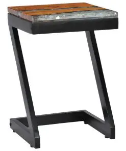 vidaXL Coffee Table 30x30x50 cm Solid Teak Wood and Polyresin