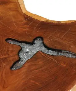 vidaXL Coffee Table 70×45 cm Solid Teak Wood and Polyresin