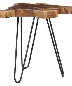 vidaXL Coffee Table 70×45 cm Solid Teak Wood and Polyresin