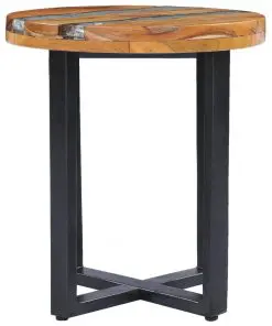 vidaXL Coffee Table 40×45 cm Solid Teak Wood and Polyresin