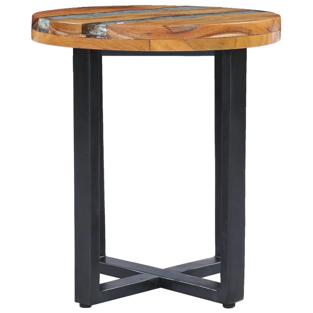 vidaXL Coffee Table 40×45 cm Solid Teak Wood and Polyresin