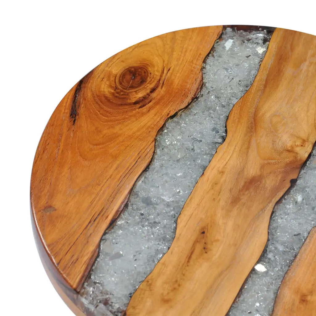 vidaXL Coffee Table 40×45 cm Solid Teak Wood and Polyresin