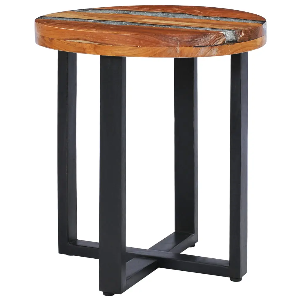 vidaXL Coffee Table 40×45 cm Solid Teak Wood and Polyresin