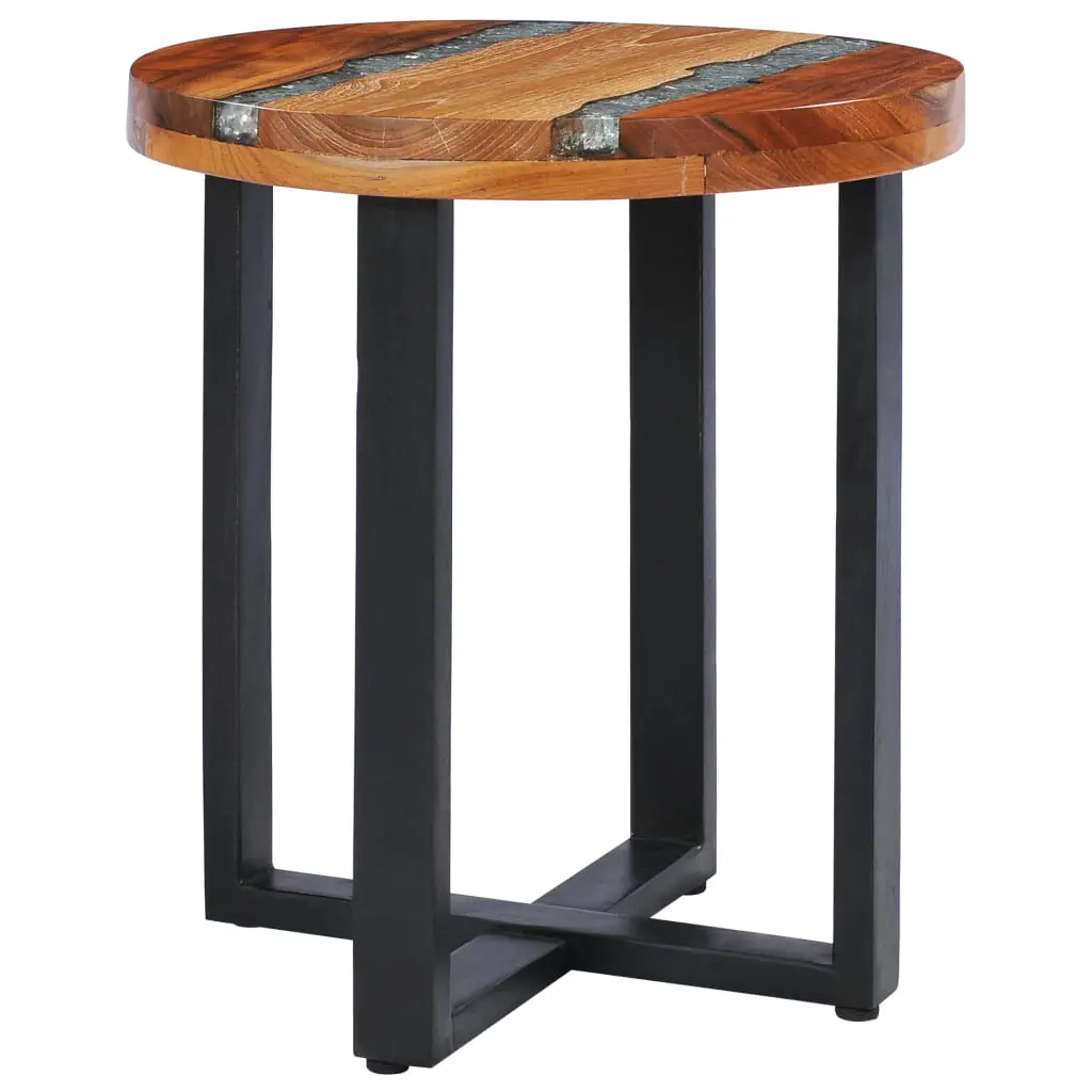 vidaXL Coffee Table 40×45 cm Solid Teak Wood and Polyresin