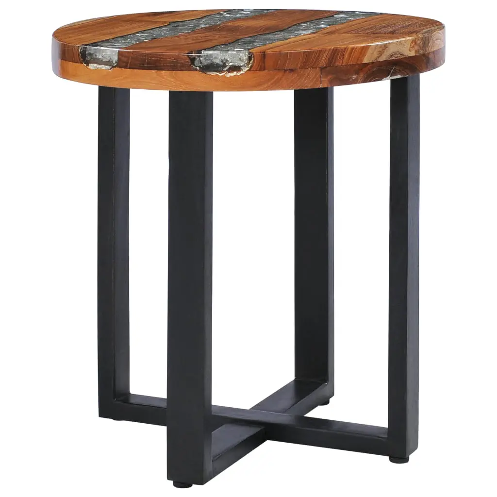 vidaXL Coffee Table 40×45 cm Solid Teak Wood and Polyresin