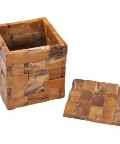 vidaXL Storage Stool Solid Teak Wood