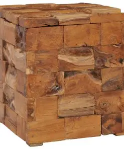 vidaXL Storage Stool Solid Teak Wood