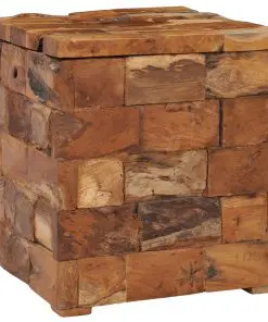 vidaXL Storage Stool Solid Teak Wood