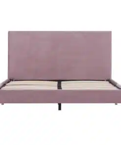 vidaXL Bed Frame Pink Fabric King Single
